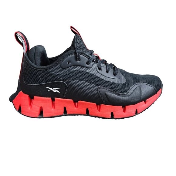 Reebok Zig Dynamic Running Black And Red Performance Sneaker Shoe - Picture 2 of 7